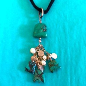 Turquoise and bead necklace